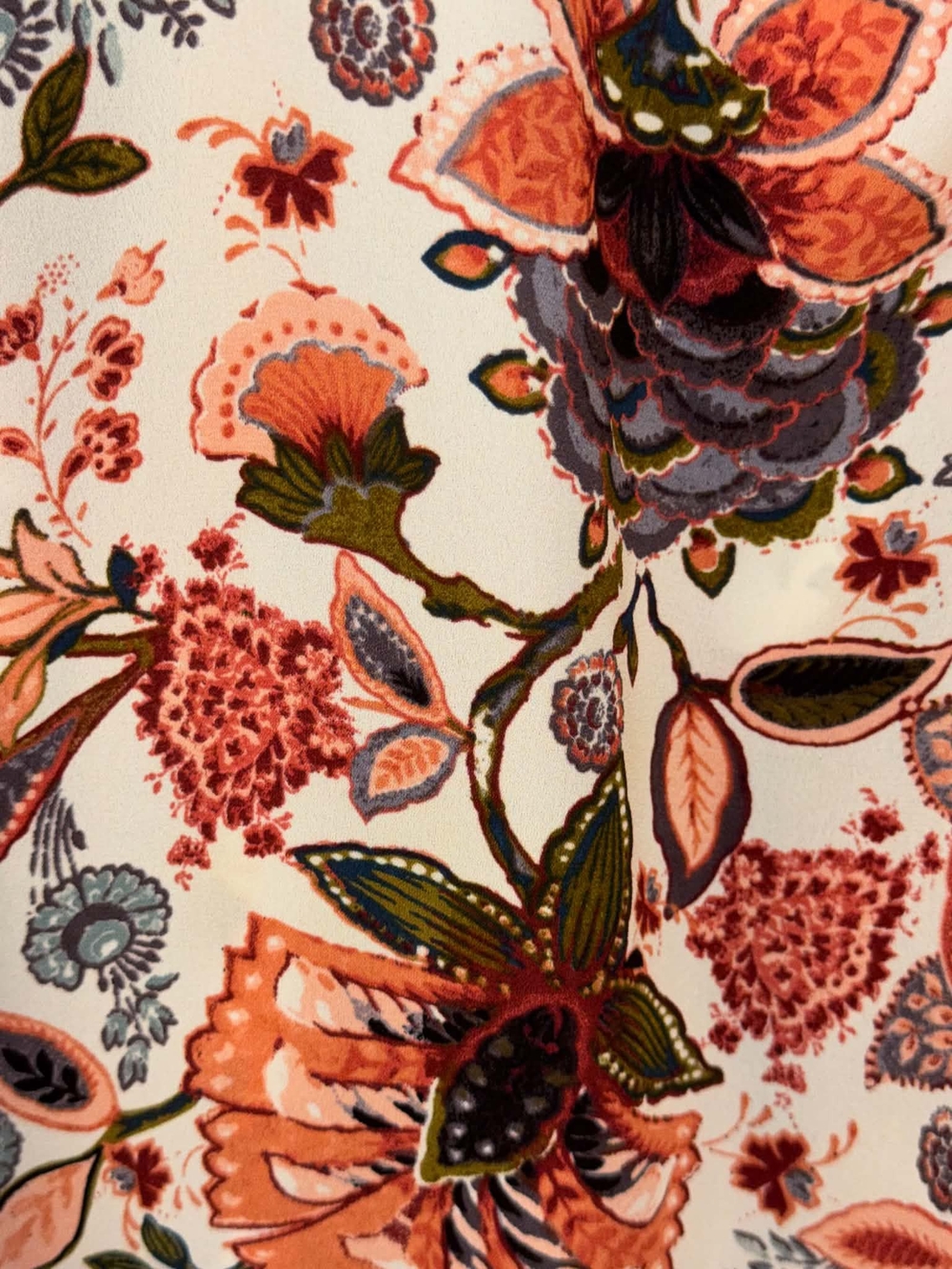 Ann Taylor LOFT Floral Twist-Back Women's Top - Orange Multi SZ XL - Picture 6 of 8
